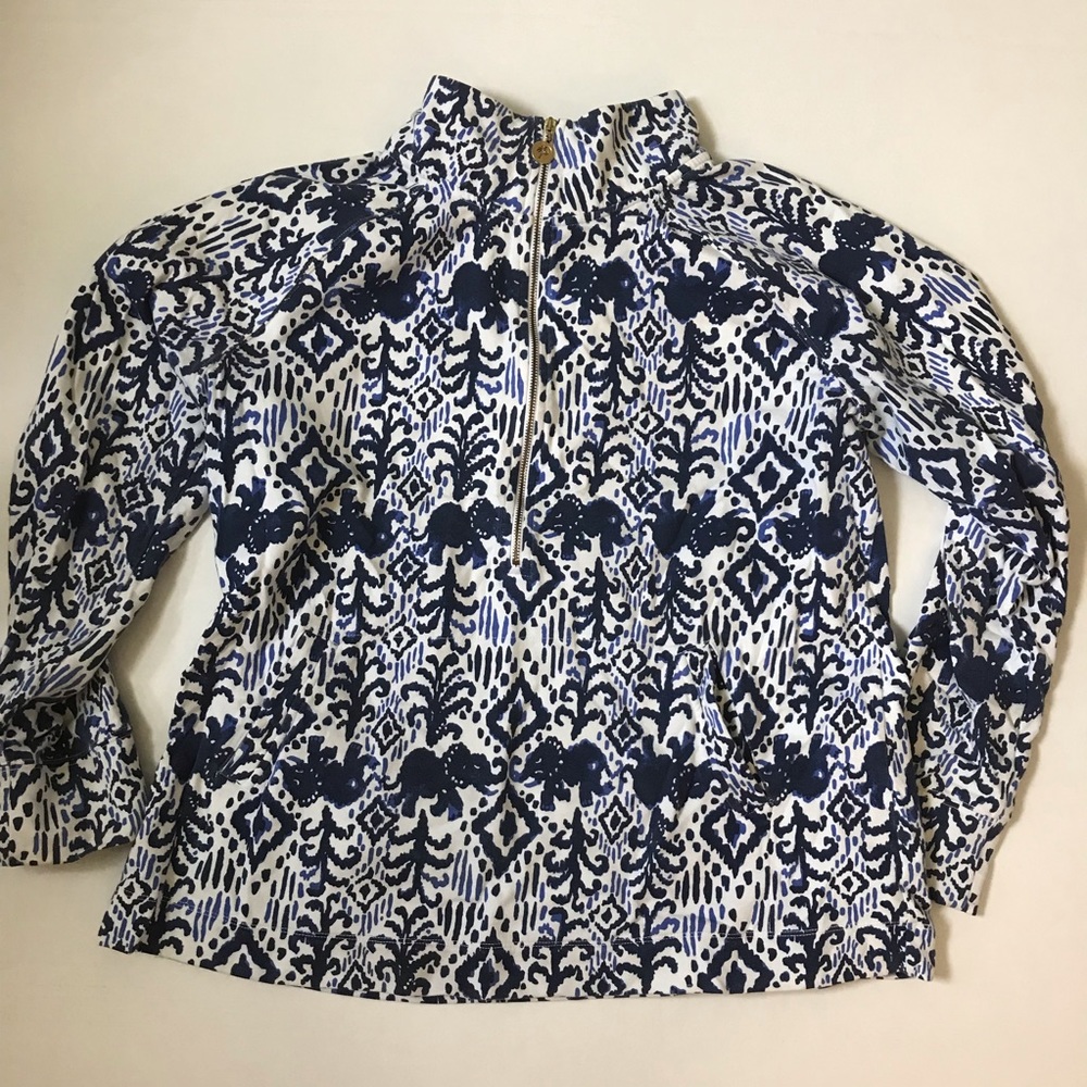 Lilly Pulitzer half zip blue EUC